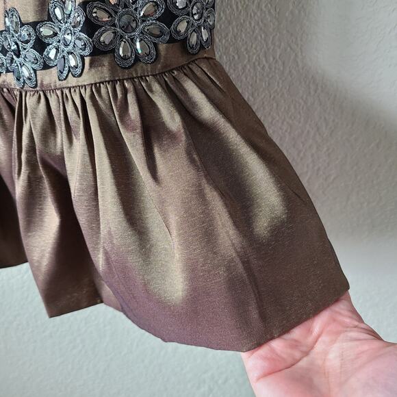 Vintage Y2K Rossi Roma Sequin Silk Skirt SZ Small Embellished‎ Party Trumpet - Picture 2 of 11